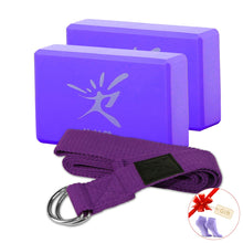 Load image into Gallery viewer, EVA Yoga Block And Stretching Belt Set
